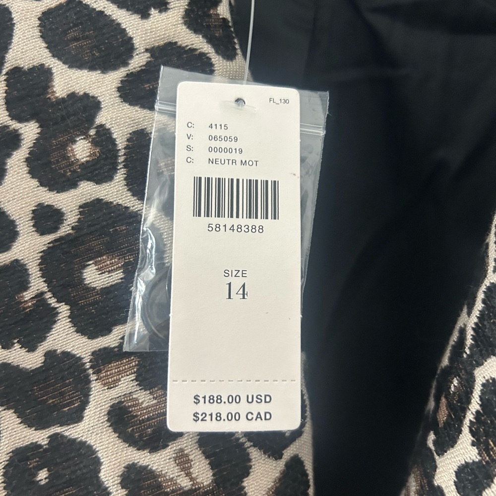 NWT Anthropologie Gianna Leopard Print Coat 14  L XL - Picture 4 of 5
